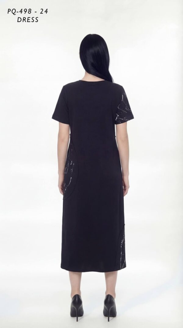 Asymmetric Splatter Print Midi Dress