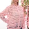 Wholesale Multicolor Polka Dot Sheer Bomber Jacket