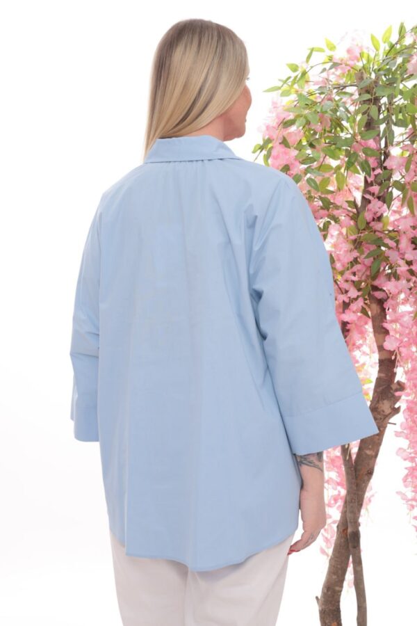 Wholesale Rhinestone Embellished Sheer Panel Tunic Shirt