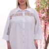 Wholesale Rhinestone Embellished Sheer Panel Tunic Shirt