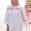 Wholesale Rhinestone Embellished Sheer Panel Tunic Shirt