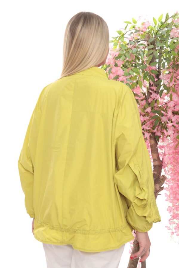 Jewel-Trimmed Ruffle Detail Blouson Jacket
