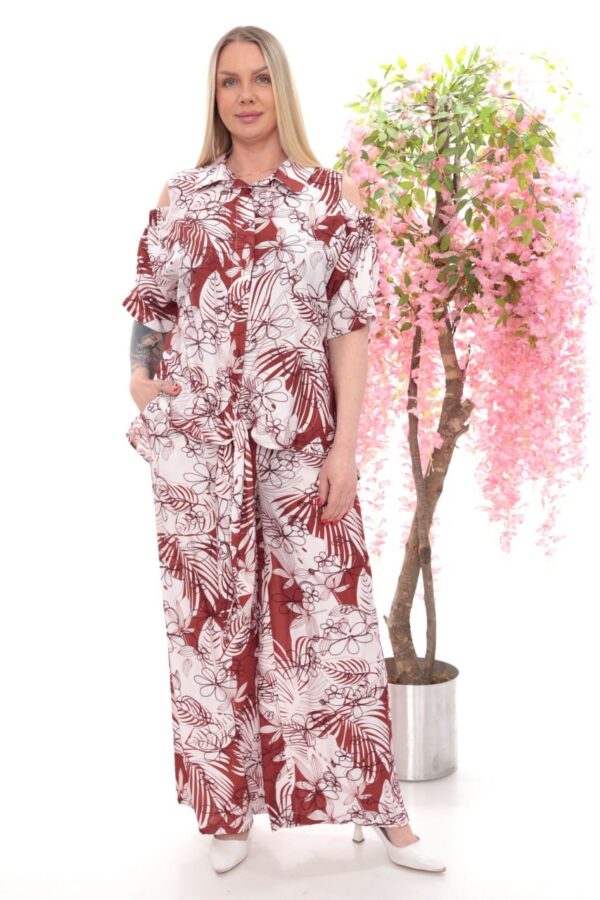 Asymmetric Button-Detail Two-Piece Set