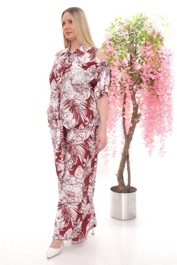 Asymmetric Button-Detail Two-Piece Set