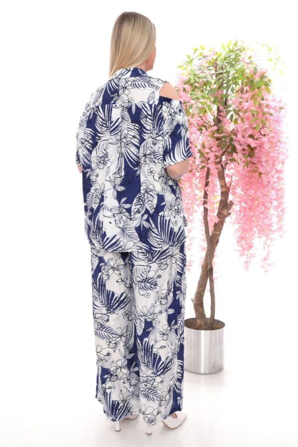 Asymmetric Button-Detail Two-Piece Set