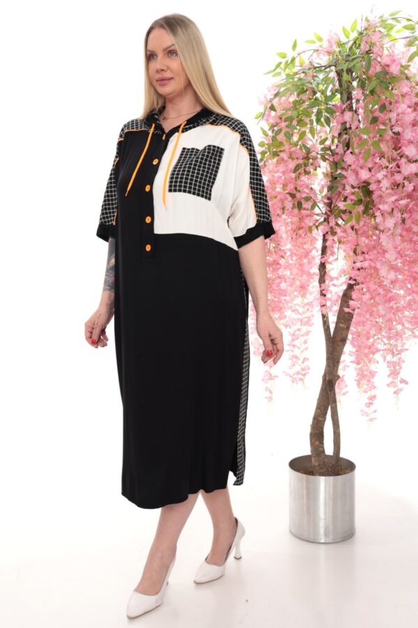 Hooded Sporty Color-Block Midi Dress