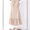 Wholesale Circle Print Ruffle Hem Midi Dress