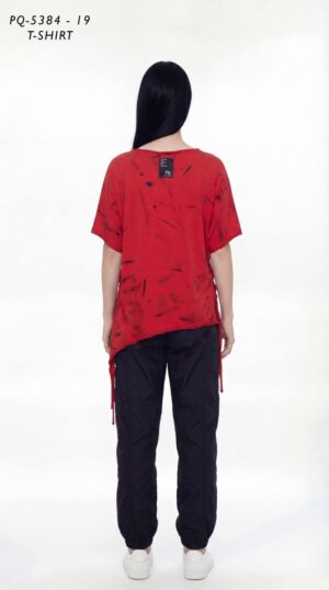 Deconstructed Studded Asymmetrical T-Shirt
