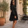 Wholesale Long Sleeve Tiered Shirtdress