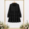 Wholesale Long Sleeve Tiered Shirtdress
