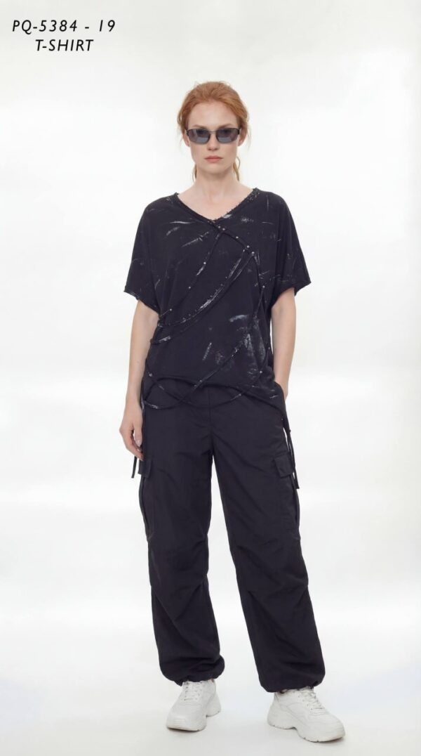 Deconstructed Studded Asymmetrical T-Shirt