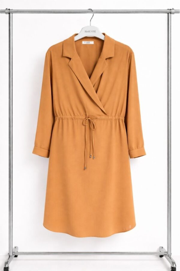 Wholesale Lapel Collar Drawstring Business Dress