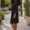 Elegant V-Neck Wrap Midi Dress