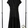 Wholesale V-Neck High-Low Ruffle Dress