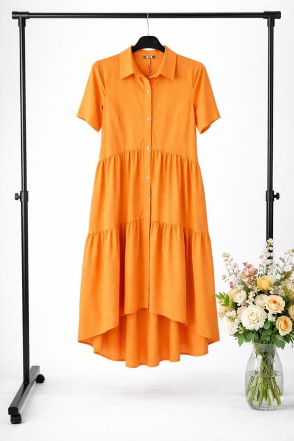 Wholesale Tiered Button-Down Midi Dress
