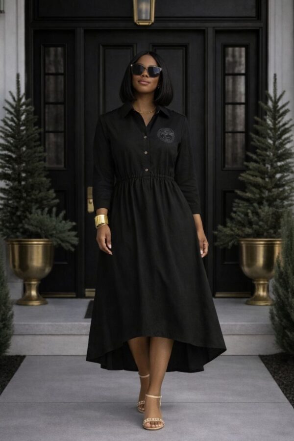 Wholesale Collared High-Low Shirtdress