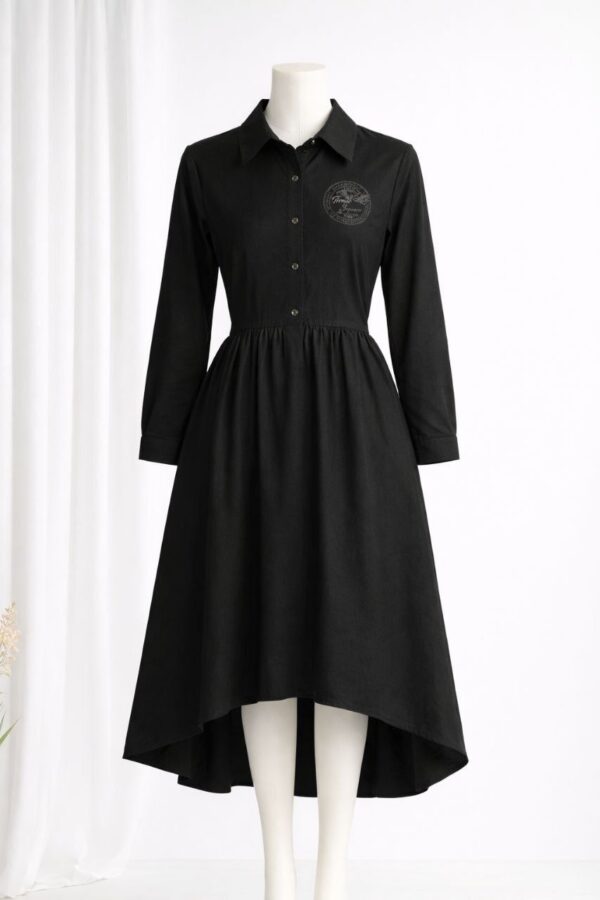 Wholesale Collared High-Low Shirtdress