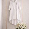 Wholesale Collared High-Low Shirtdress