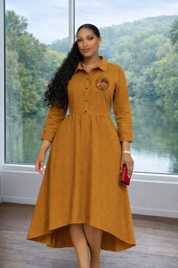 Wholesale Collared High-Low Shirtdress