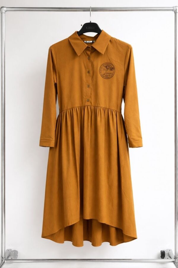 Wholesale Collared High-Low Shirtdress