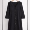 Lace-Trimmed Button-Front Loungedress