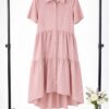 Wholesale Tiered Button-Down Midi Dress