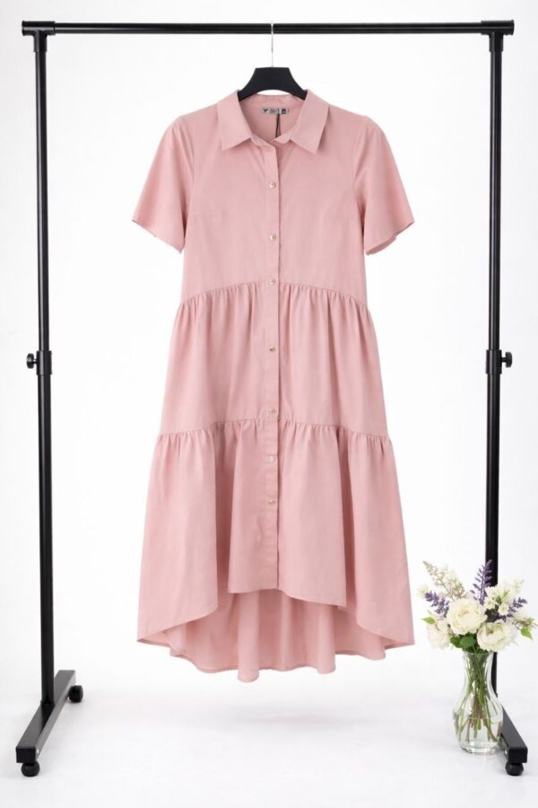 Wholesale Tiered Button-Down Midi Dress
