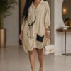 Artistic Print Oversized Shirtdress