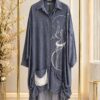 Artistic Print Oversized Shirtdress