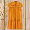 Collared Tiered Babydoll Shirtdress