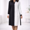 Wholesale Two-Tone Button-Down Shirtdress