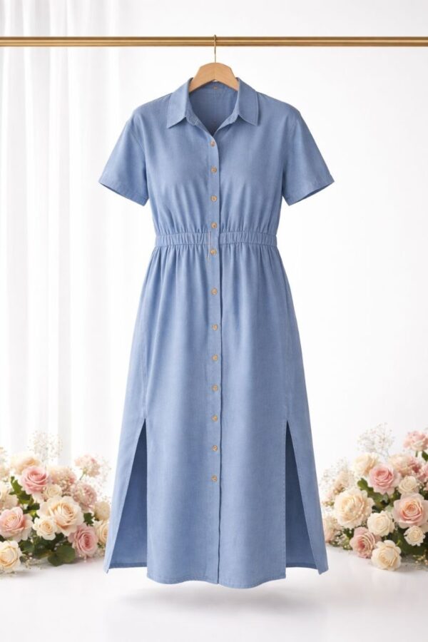 Elegant Textured Pleat Midi Dress