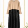 Wholesale Two-Tone Sweater Midi Dress
