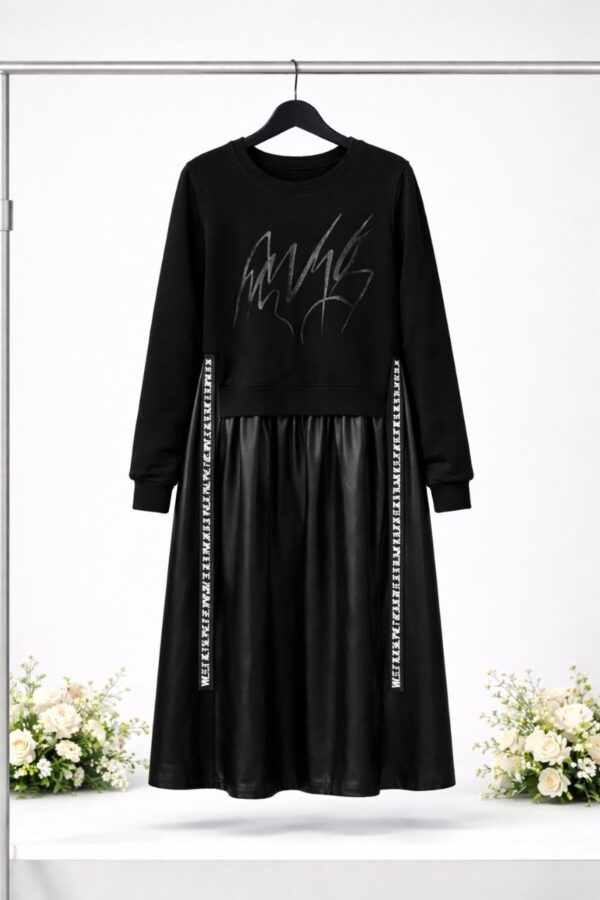 Wholesale Mixed-Media Graphic Dress