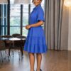 Wholesale Collared Tiered Ruffle Dress
