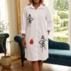 Wholesale Artistic Zebra Embroidered Shirtdress