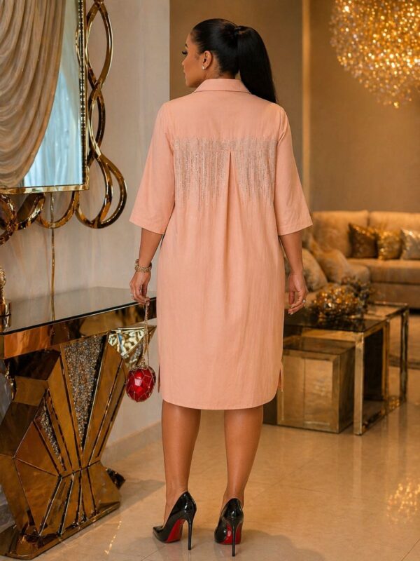 Crystal Fringe Embellished Shirtdress