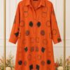Wholesale Geometric Print Button-Down Tunic Dress
