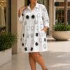 Wholesale Artistic Print Button-Up Shirtdress