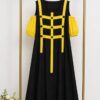 Harness Detail Cold Shoulder Midi Dress