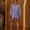 Wholesale Abstract Print Oversized Shirt Dress