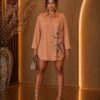 Wholesale Abstract Print Oversized Shirt Dress