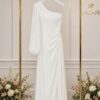 Wholesale One-Shoulder Draped Maxi Gown