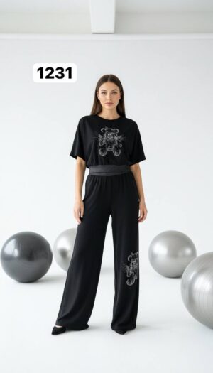 Wholesale Embellished Teddy Bear Loungewear Set