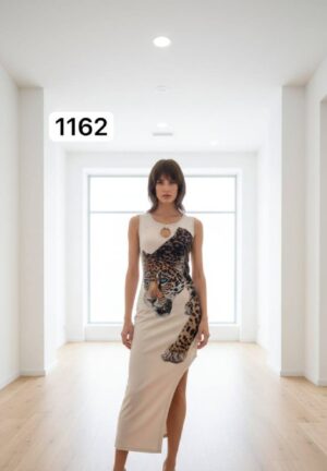 Wholesale Leopard Graphic Keyhole Sheath Dress