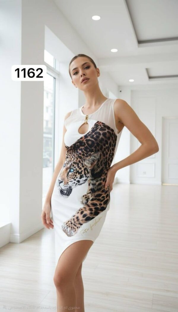 Wholesale Leopard Graphic Keyhole Sheath Dress