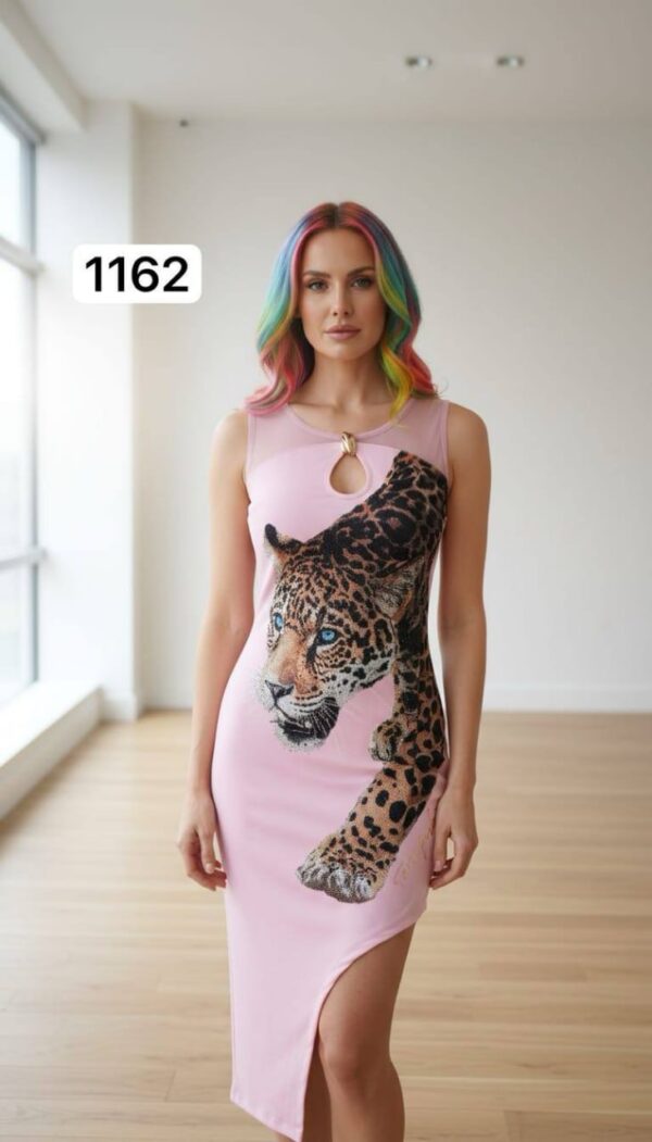Wholesale Leopard Graphic Keyhole Sheath Dress