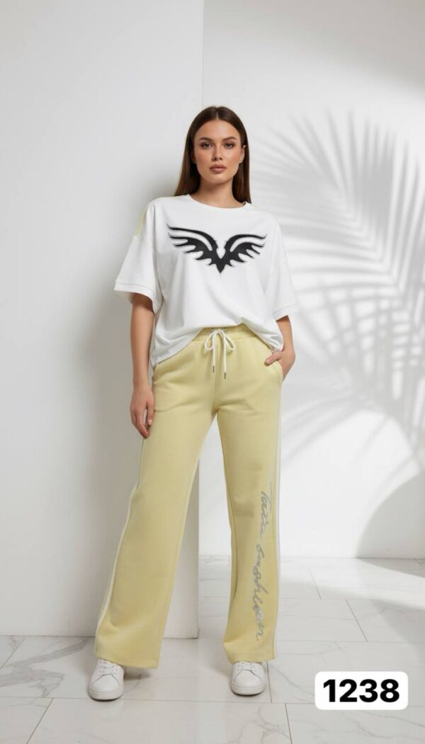 Embellished Wing Graphic Tee & Trouser Set