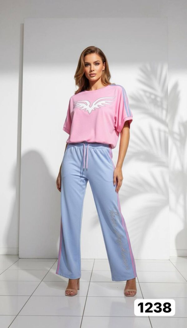 Embellished Wing Graphic Tee & Trouser Set