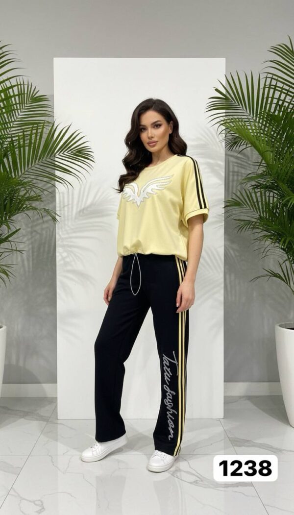 Embellished Wing Graphic Tee & Trouser Set